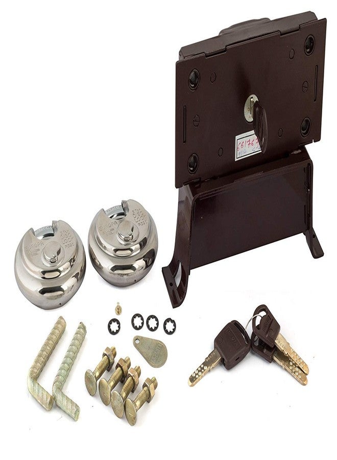 Europa S-310 Key Shutter Lock and Padlock (Silver, Stainless Steel Finish)